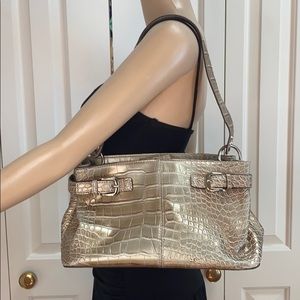 Tommy Hilfiger Gold Faux leather reptile purse
